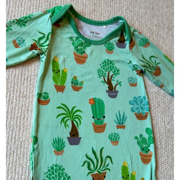 Little Sleepies Succulent Love Baby Gown Size Newborn Bamboo Material Green - Picture 3 of 5